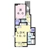 ラヴィエベールⅡ 1LDKの間取り