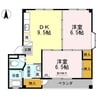 夢りんどう 2DKの間取り