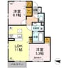 Ｄ-ｒｏｏｍ椿（神辺） 2LDKの間取り