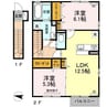 Ｄ-ｒｏｏｍ椿（神辺） 2LDKの間取り