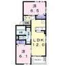 アストラルⅢ　A 2LDKの間取り