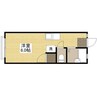 ヴィラ西町 1Rの間取り