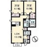 グランドール川口　Ｃ棟 2LDKの間取り