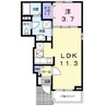 チェリー　プロッサムＡ 1LDKの間取り