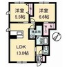 グランマスト川口　Ａ棟 2LDKの間取り