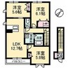 グランマスト川口　Ａ棟 3LDKの間取り