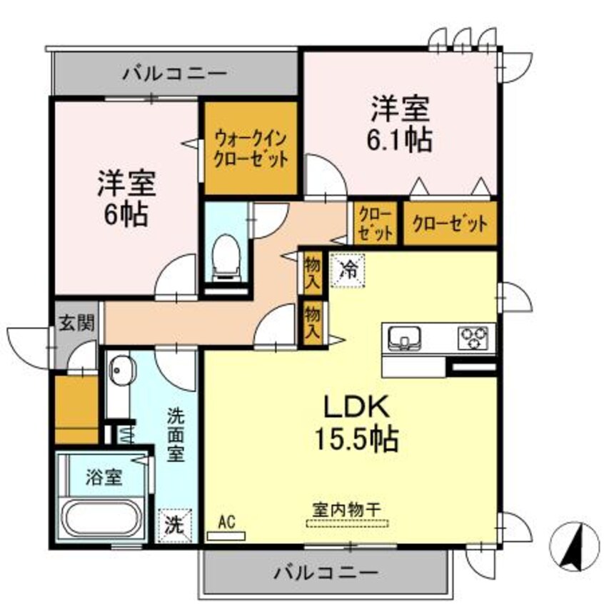 間取図 ヴィルヌーヴ　ドゥ