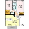 リビングタウン福山東　A棟 2LDKの間取り
