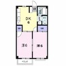 エルディム天道 2DKの間取り