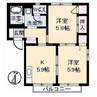 エステート桐島　A棟 2Kの間取り