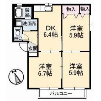 間取図 ヴィレッジ中陣　Ａ棟