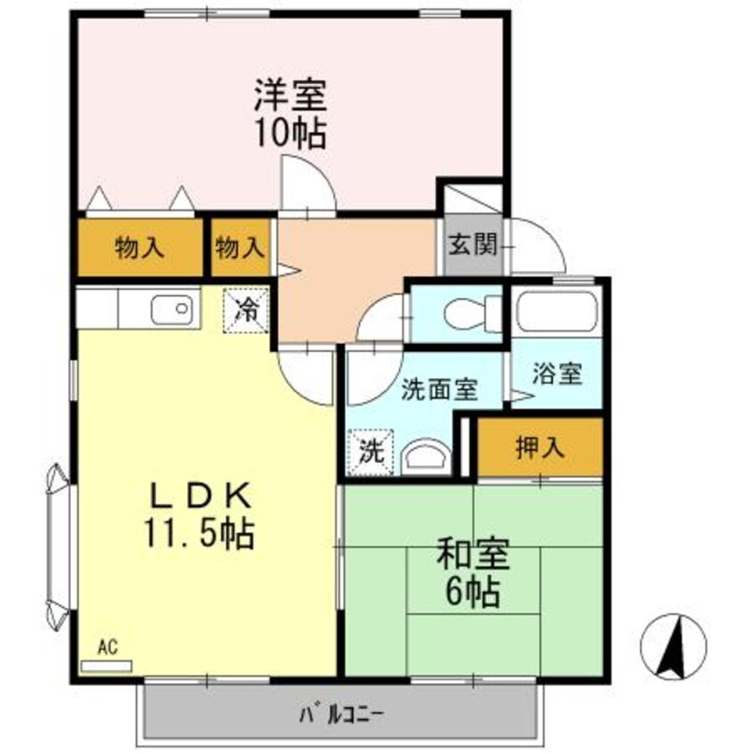 間取図 ハイカムール弐番館