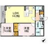 D-room沖野上Ⅱ 2LDKの間取り