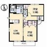 アルファパーク　B棟 2LDKの間取り