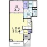 アルドールB 1LDKの間取り