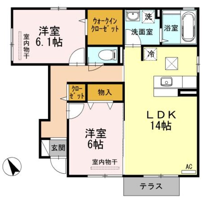 間取図 D-roomバーゼリア