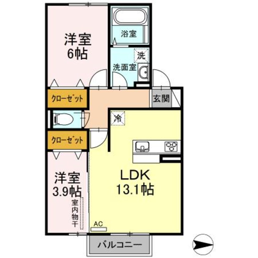 間取図 アリエッタ湯野