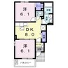ソラール 2DKの間取り