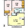 ウィルモア手城　Ｂ棟 2LDKの間取り