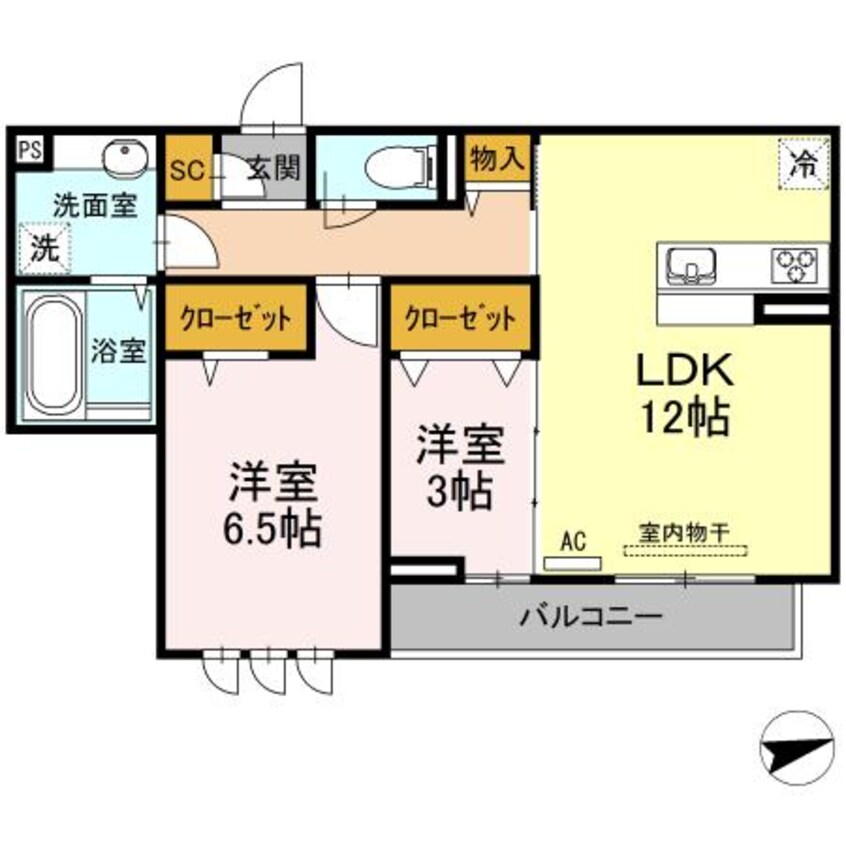 間取図 D-roomCV