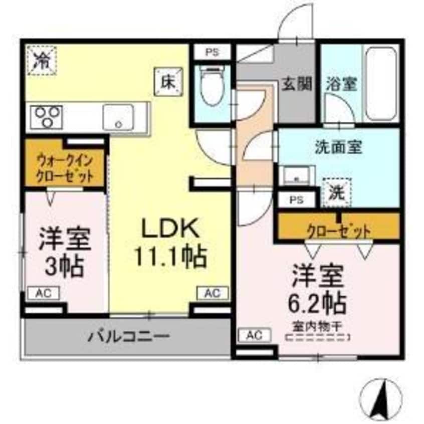 間取図 Ｄ-ｒｅｓｉｄｅｎｃｅ明治町東