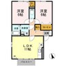 ウィルモア川口 2LDKの間取り