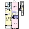 ジャルダン　B 2LDKの間取り