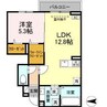 D-ROOM川北 1LDKの間取り