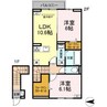 D-residence・M川北 2LDKの間取り