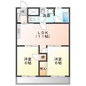 フジワラビルディング 2LDKの間取り