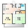 ホワイトハウス春日 2Kの間取り