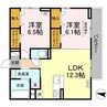 ラフィーネ南蔵王 2LDKの間取り