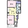 ジェルメ南松永 2DKの間取り