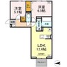 ウィスティリアⅡ 2LDKの間取り