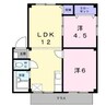 シティハイツ檀B 2LDKの間取り