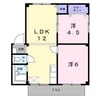 シティハイツ檀B 2LDKの間取り