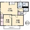 エステートパールⅡ 2LDKの間取り