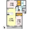D-residence東川口S 2LDKの間取り