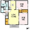 セジュールブランシェ 2LDKの間取り