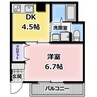 オリーブコート古野上 1DKの間取り