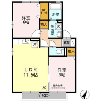 間取図 サニープレイス福山Ⅰ　Ｄ棟
