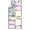 カーサ・ソレイユ　Ａ 2LDKの間取り