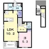 サニーベル 1LDKの間取り