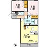 シュシュ 2LDKの間取り