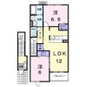 グレイスフル　ケイプA 2LDKの間取り