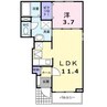カーサ松風 1LDKの間取り