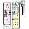ベルローズＢ 2LDKの間取り