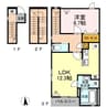 アルカディア　Ａ棟 1LDKの間取り