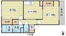 リヴェール磯浜 A棟 2DKの間取り