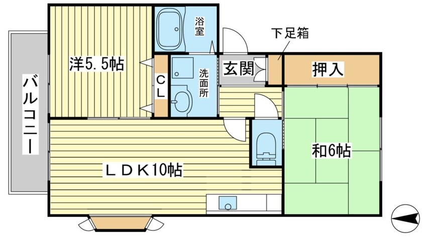 間取図 ゼクステット元禄橋